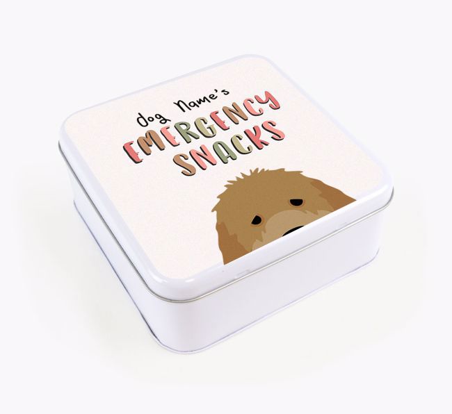 'Best Treats in Town' Square Tin for your {breedFullName}